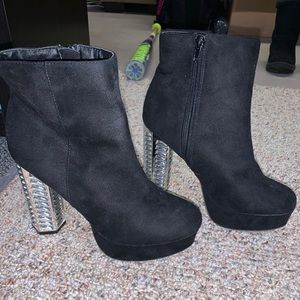 Black bootie heels